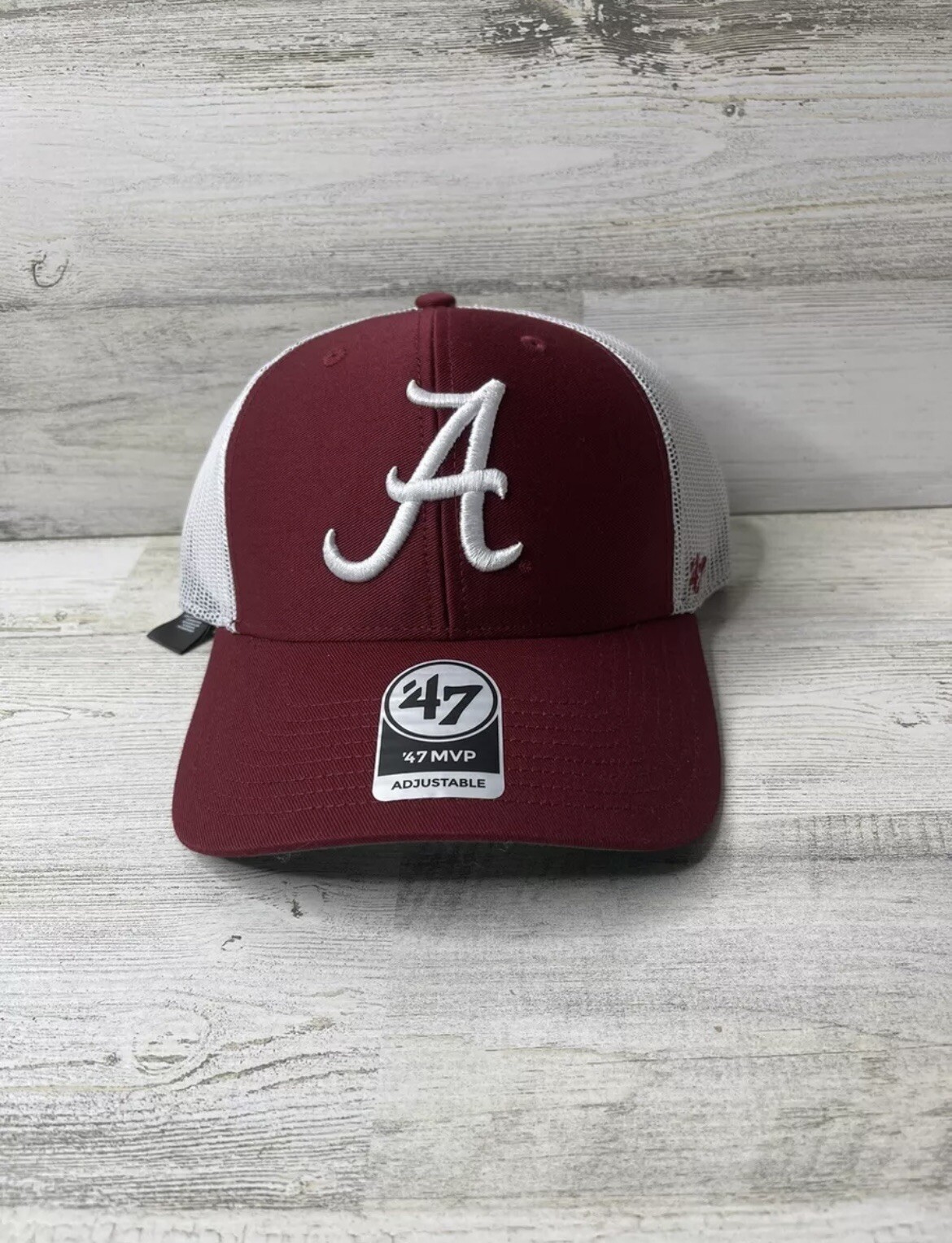 Alabama Crimson Tide '47 Brand MVP Red White Mesh Snapback Hat Cap NCAA NWT!