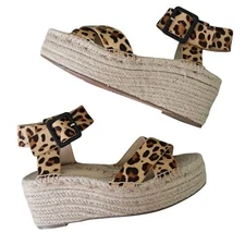 Sole Society Womens Audrina Platform Espadrille Sandals Size 7.5 Calf Hair 