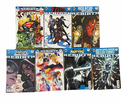   DC Universe REBIRTH MIXED LOT ISSUE 1 SUPERMAN BATGIRL NIGHTWING RED HOOD  