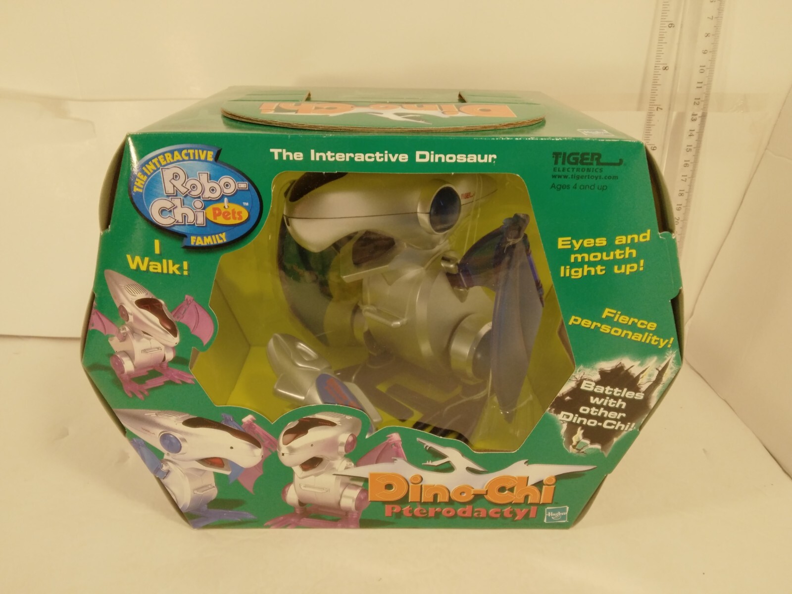 Tiger Electronics Dino-Chi Robot Pterodactyl Dinosaur Pet-Chi Vintage Rare Green