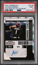 Jackson Merrill 2022 Contenders Diamond Ticket Auto 07/15 #PT-JM PSA 9 Padres