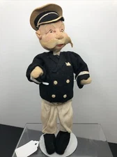 9.5” Vintage Shackman Japan 1970’s Cloth Sculpted Face Adorable Captain Doll SF5