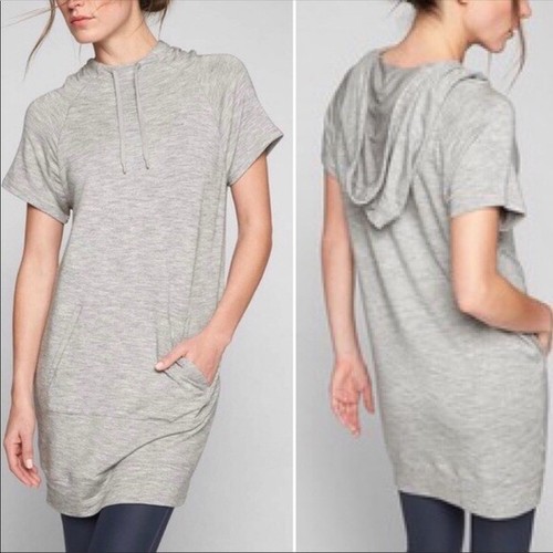 short sleeve Hooded sweatshirt dress 