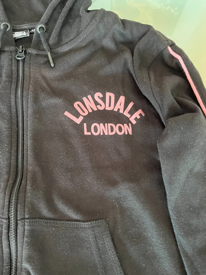 Authentic Lonsdale London Black Hooded Jumper UK Size 10 Women Clothing  - Image 2 of 4