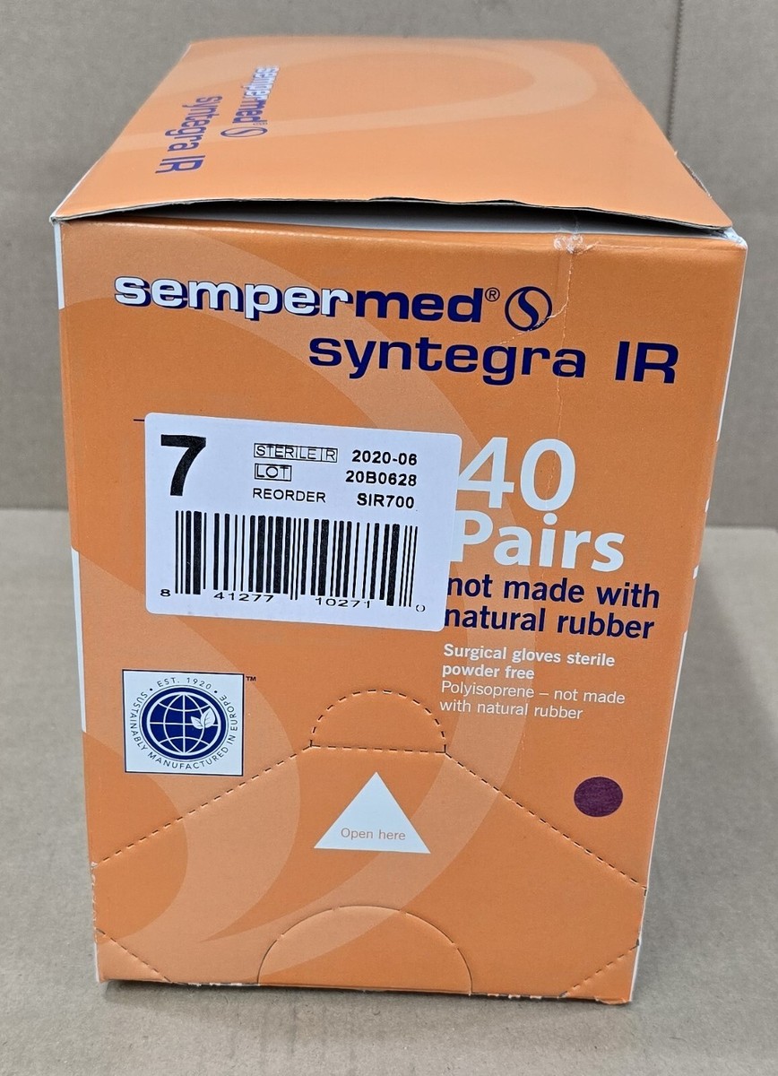 Syntegra ITS pV405Hi 未検査品 Sempermed Syntegra IR Polyisoprene Surgical Gloves Sterile Size 7