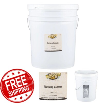 Golden Barrel Sulfur-Free Blackstrap Molasses 5 Gallon Pail Commercial Bulk