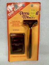 Vintage Schick Personal Touch Razor With 2 Twin Blade Cartridges New NOS!!!