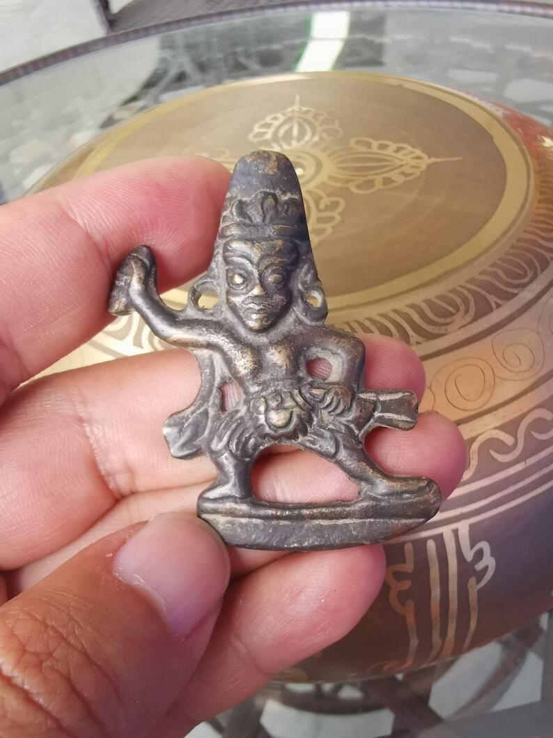 Gandhanra Antique Tibetan Buddhist Thokcha Statue,Vajrapani Amulet Badge