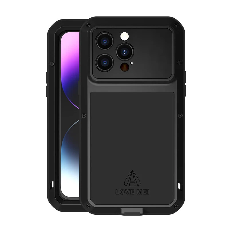 LOVE MEI Water Resistant Metal Gorilla Glass Case for iPhone 13 14 15 16 Pro Max - Image 3 of 4