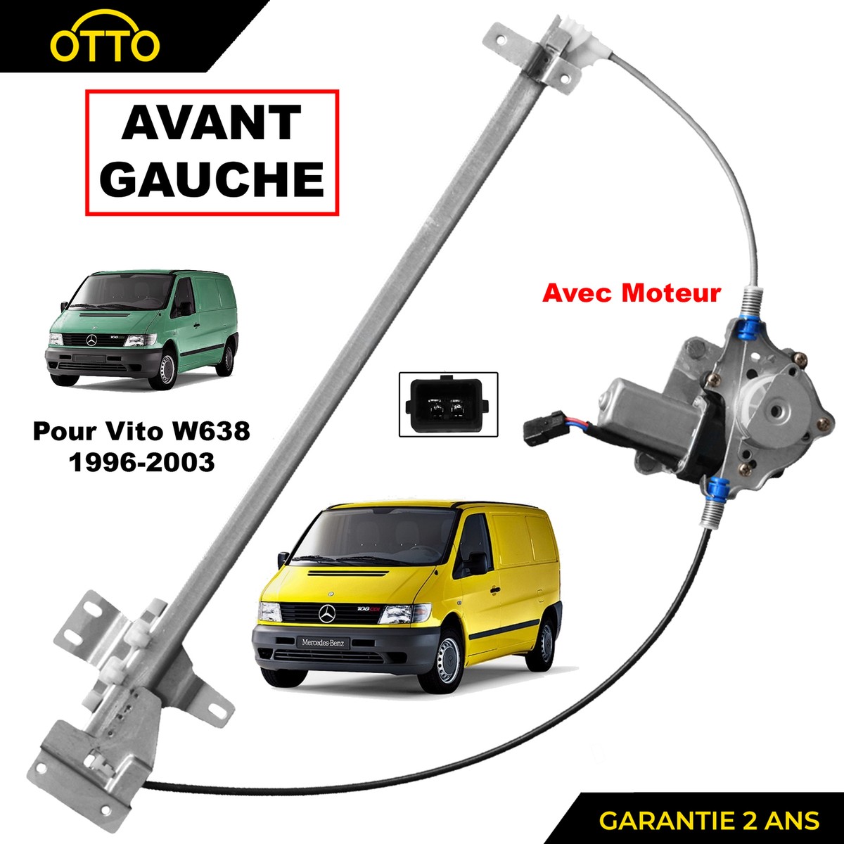 Lève-vitre électrique Conducteur Gauche Pour Mercedes Vito W638 (1996-2003) - Mécanisme Complet Avec Moteur | STARKIT PERFORMANCE