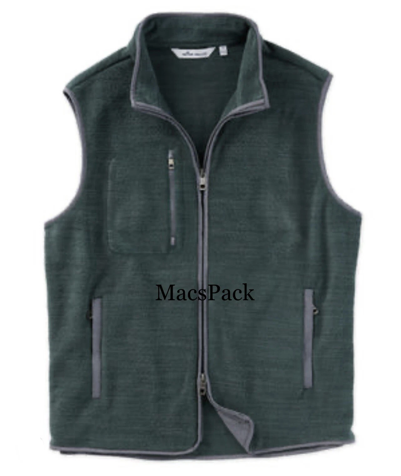 Men’s Peter Millar Full Zip Micro Shearling Fleece Golf Vest Balsam Green XL