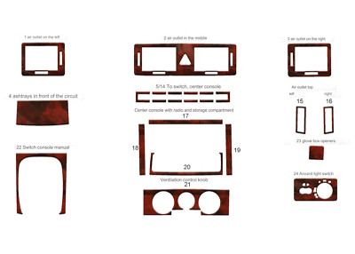 Armaturenbrett Verkleidung Zierleisten in Holzoptik für Skoda Fabia 1999-2006