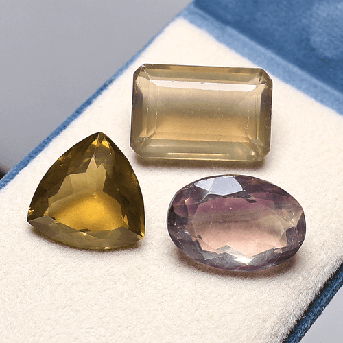 3 piezas de piedras preciosas naturales multi fluorita sin tratar 20-26 mm mezcla corte facetado de alta calidad
