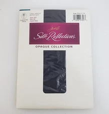 Vintage Silk Reflections Pantyhose Sz CD NAVY Control Top Light Opaque NOS
