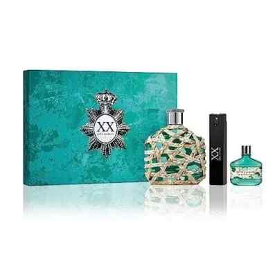 Set of John Varvatos XX Teal 3pc 4.2 oz. Eau de Toilette +17ml XX+15ml Teal New