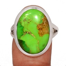 Composite Mohave Green Turquoise 925 Sterling Silver Ring Jewelry s.9.5 CR74938