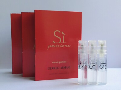 3 x Giorgio Armani Sì Passione Eau de Parfum EDP Sample Spray 1.5ml each
