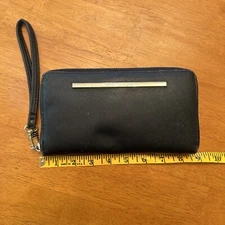 Steve Madden black zip around wallet w/ card slots & zip pocket inside
