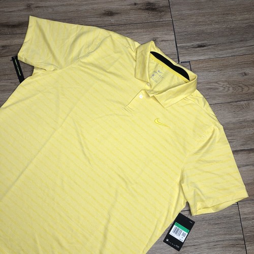 Nike Golf Polo Shirt XL Yellow Mens Dri 