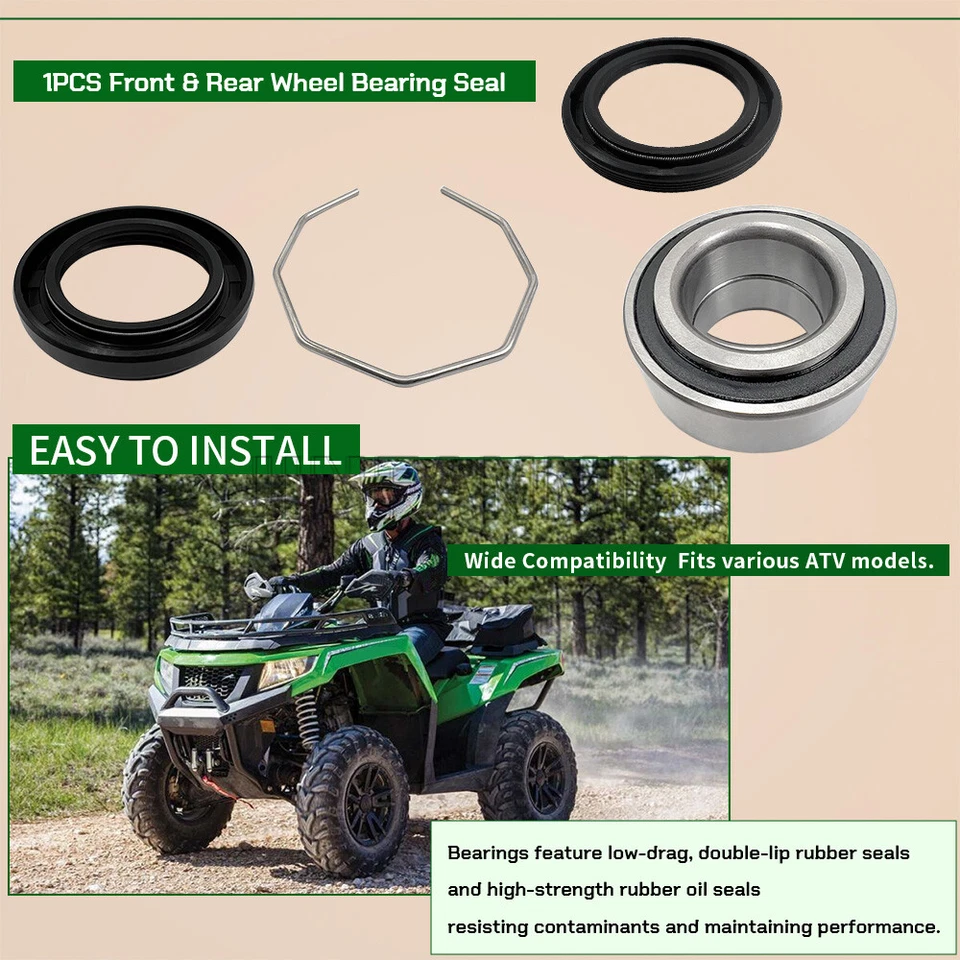 Front Wheel Bearing Seal Kit for Arctic Cat 250 300 375 400 500 600 Bearcat 454  - Изображение 3 из 4