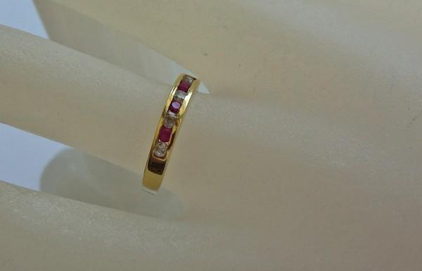Ruby ring ring with ruby brilliant in 18ct 750 go… - image 3
