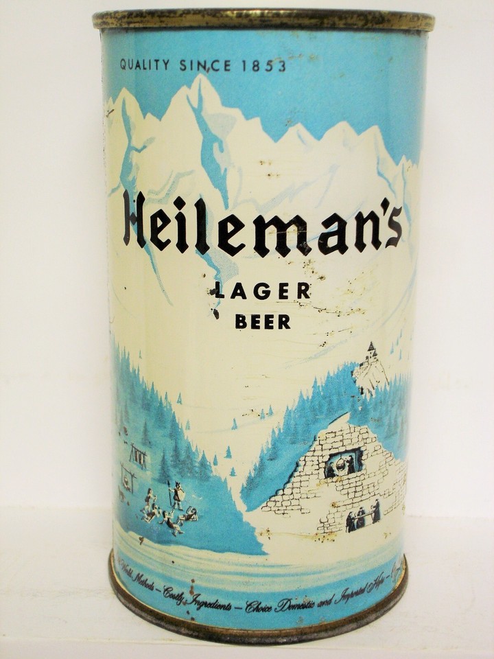 HEILEMAN'S LAGER BEER "BLACK LETTERS" Flat Top Beer Can E820 eBay