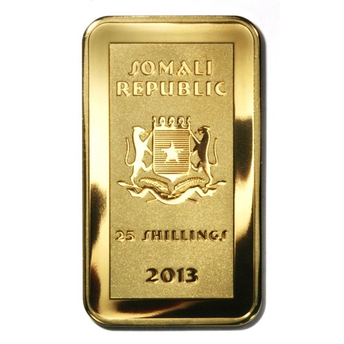 Somali Rep Penguins 25 Shillings 2013 Gold-plated Colored Coin - Picture 2 of 2
