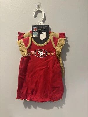 NFL NEW San Francisco 49ers Girls Infant One Piece Set Of 2 Creeper Set