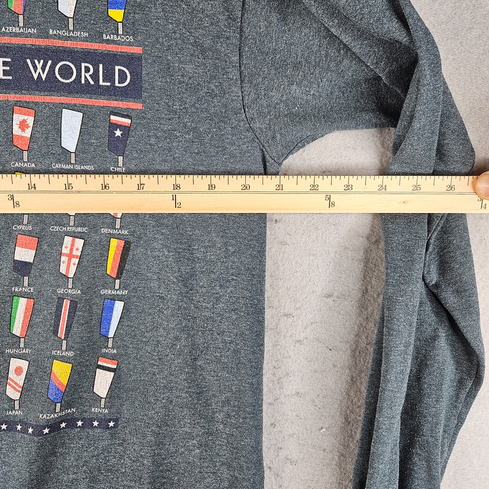 FILA Blades of the World Camicia Uomo Grande Grigia Canottaggio Crew Grafica Manica Lunga Gilda