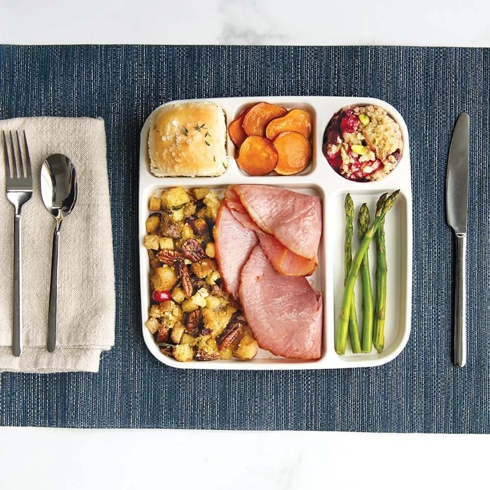 Bandeja de Refeição Dividida Nordic Ware, Conjunto de 2, Branca - Imagem 2 de 4
