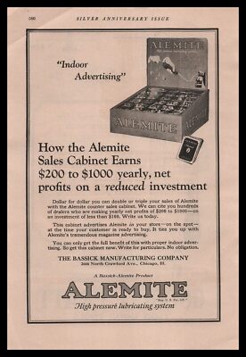 1924 Bassick Mfg Co Alemite Sales Cabinet Store Display Alemite Vintage Print Ad