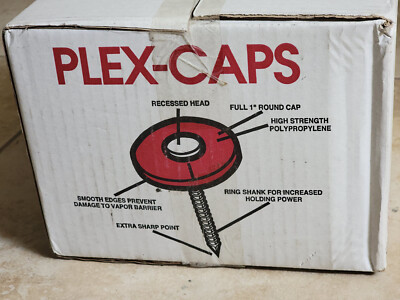 Plex Caps 1.5'' 1-1/2 Galvanized Roofing Nails plastic washers 8 lb box 2000pc US