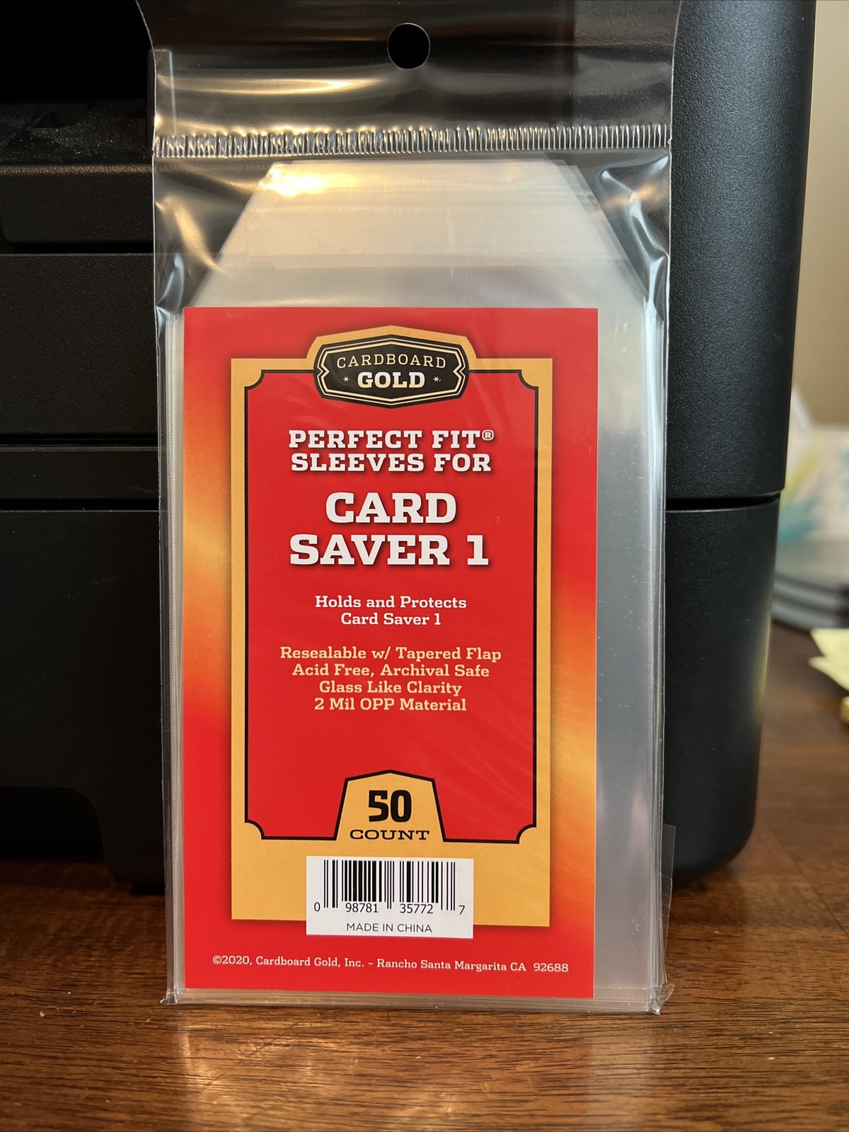 Cardboard Gold Perfect Fit Sleeves for Card Saver 1 Pack of 50 Sleeves