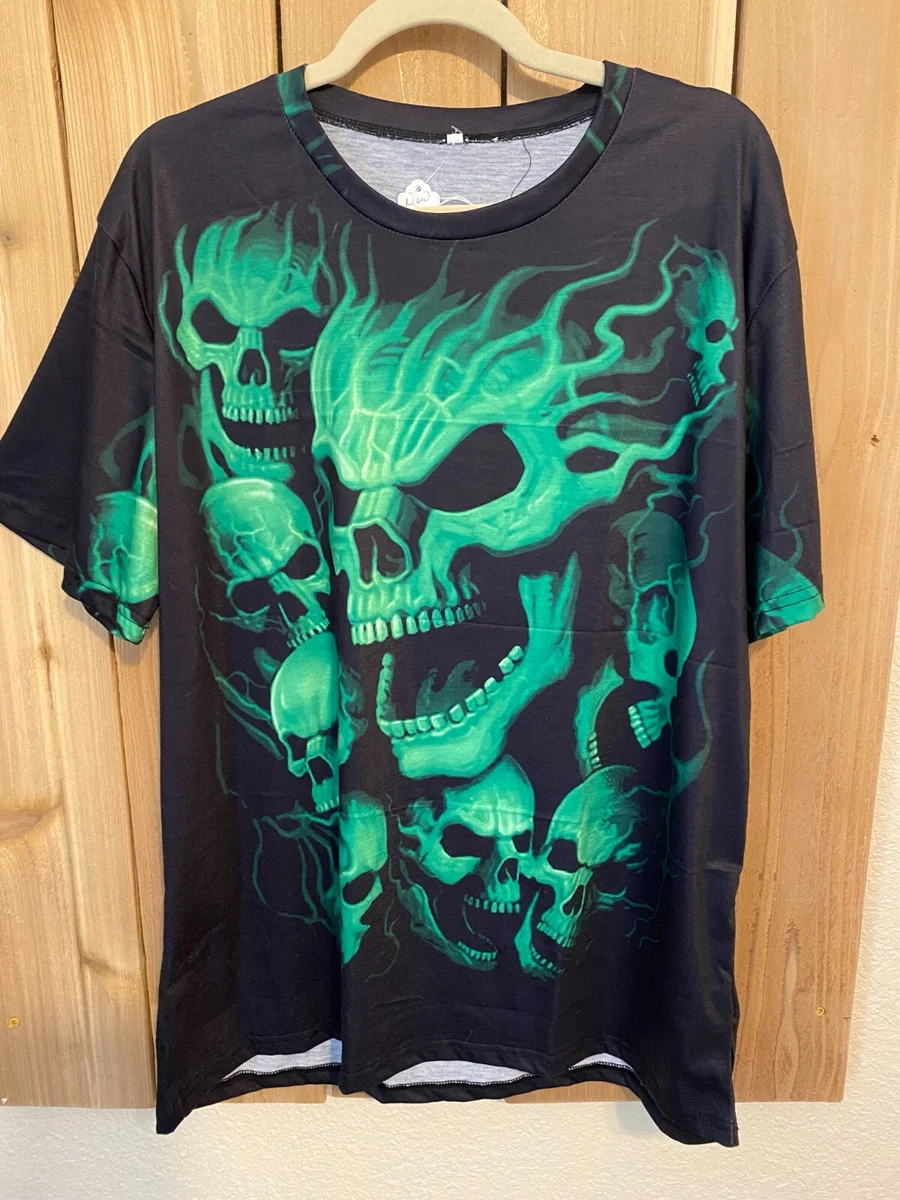 Green sales skeleton shirt