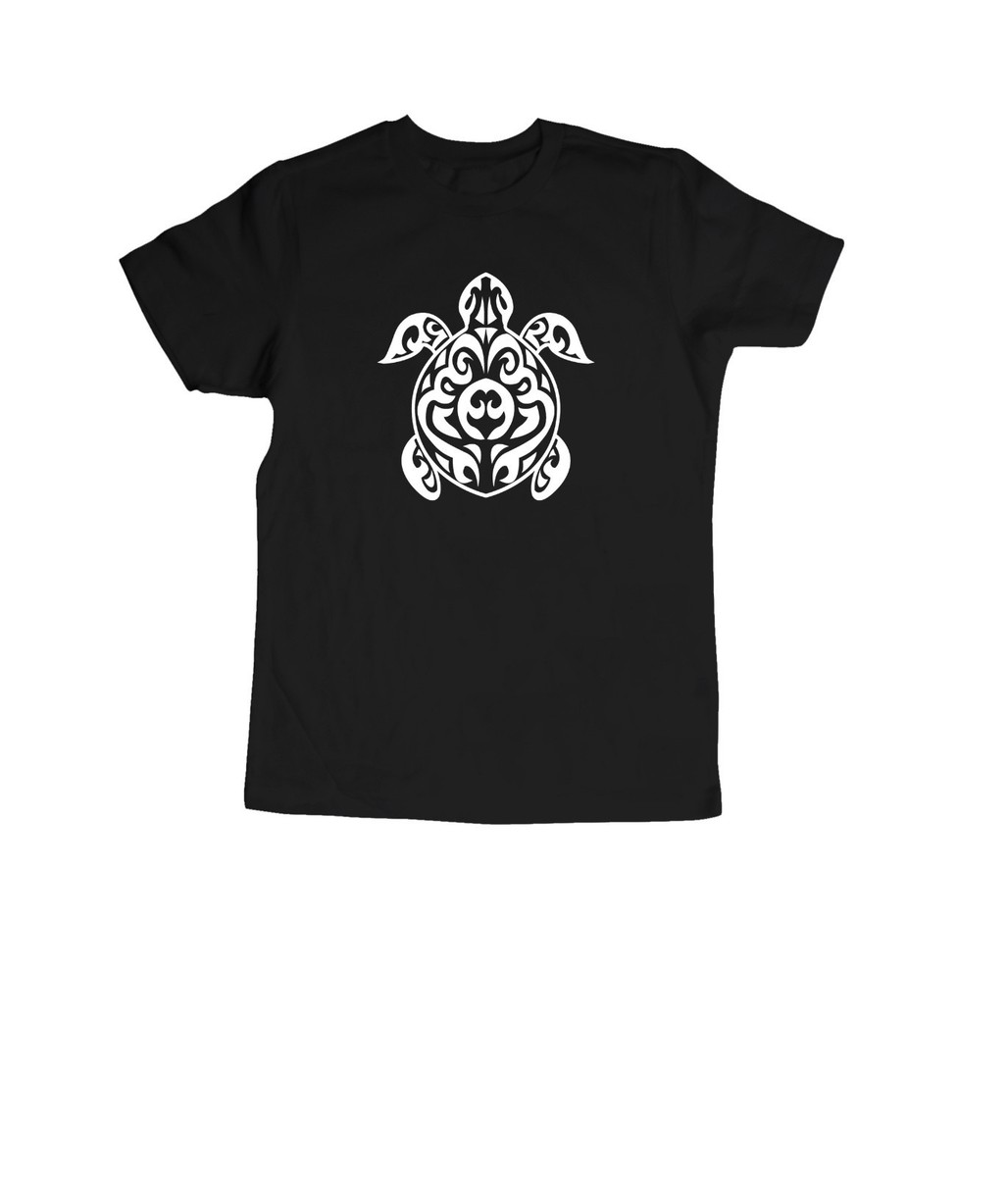T-shirt hawaiana con tartaruga marina tribale tie T-shirt hawaiana con tartaruga marina tribale tie