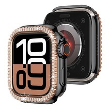 For Apple Watch 9 8 7 6 5 4 SE Bumper Case Hard PC Glitter Crystal Diamond Frame