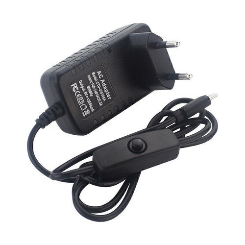 5V 3A USB-C Charger Adapter Cable ON/Off Switch For Raspberry Pi 4 Model B 4B - Afbeelding 2 van 10