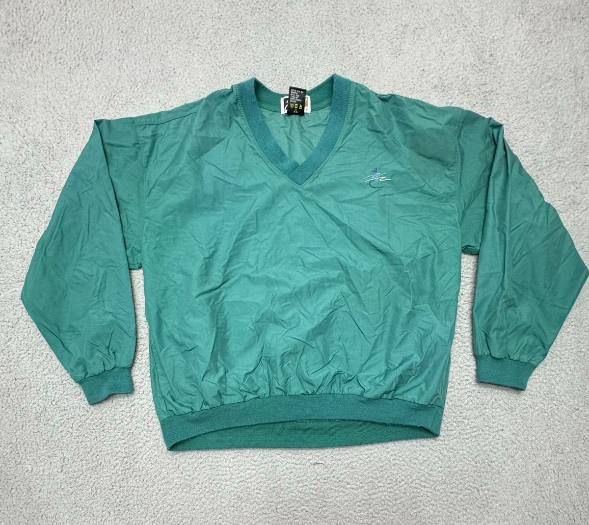 Vintage 90s Jantzen Golf Green Men M V-Neck Gorpcore Pullover 