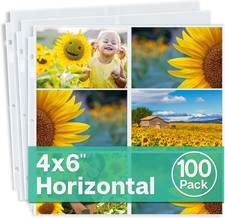 12x12 Scrapbook Page Protectors - 4x6 Photo Album Pages for 3-Ring Binder, 10...