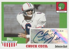 2005 Chuck Cecil Topps All American Retired Edition #A-CCE Auto - Arizona