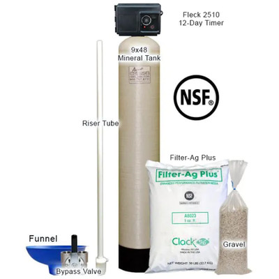 Filter-Ag Plus Sediment Filter System with 10''X54'' Tank&Fleck 2510 12-Day Timer