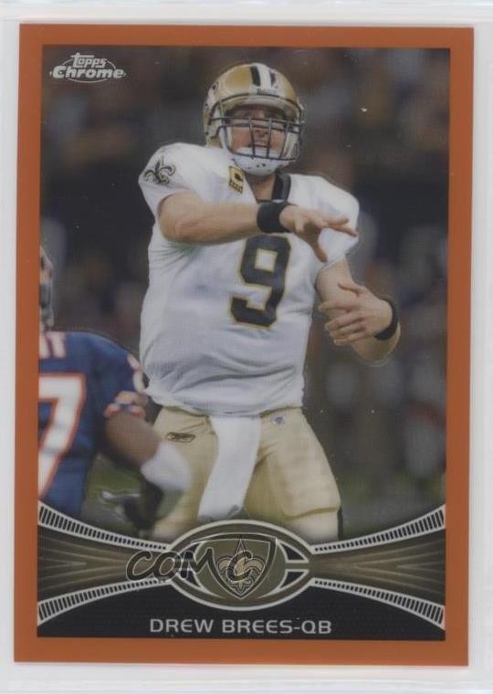2012 Topps Chrome Retail Orange Refractor Drew Brees #100 1x8
