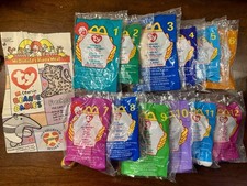 12 Teenie Beanie Babies  Happy Meal Bag 1999 McDonald  s COMPLETE TY 12 Set