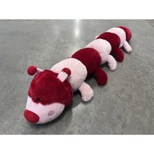 Jumbo 36" Squeaker Caterpillar Dog Toy Plush Red Pink Swirl Cheeks Love Bug New