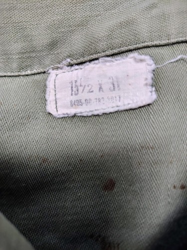 Vintage Vietnamkrieg US Army OG-107 USMC Satin Hemd 15 1/2 x 31 - Bild 3 von 6