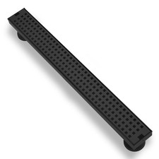 48 Inch Linear Shower Drain - Matte Black 304 Stainless Steel Rectangular Flo...
