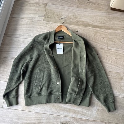 Damen grüne Barbour Größe 10 Strickjacke Jacke schön klassisch 100 % Baumwolle neu mit Etikett