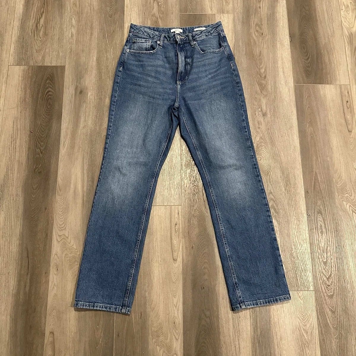 Pantalones de mezclilla para mujer Forever 21 de pierna recta talla 29 azul botón de 5 bolsillos