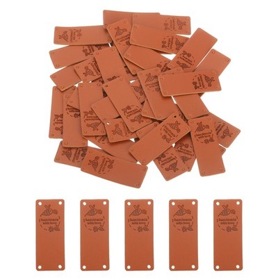 50Pcs Handmade Leather Labels Handmade Tags Button 50x20mm Bees