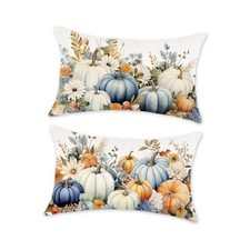 Fall Pumpinks Throw Pillow Covers 12x20 Set of 2 Autumn 20" x 12" Pack of 2 